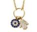 Turkish Rhinestone Hamsa Hand Pendant / Evil Eye 14K Pendant Design