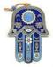 Blue Enamel Hamsa Hand Jewelry Islamic Hand Pendant Without Stone