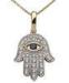925 Silver Hamsa Hand Jewelry Hand of Fatima Evil Eye Necklace