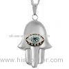 Stylish Hamsa Hand Jewellery Crystal Evil Eye With Sterling Silver Hand Pendant