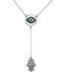 Fashionable Cubic Zirconia Sterling Silver Hamsa Hand Pendant for Girls