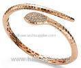 Snake Shaped Animal Themed Jewelry Simple Rose Gold Diamond Bracelet