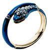 Bule Animal Themed Jewelry Cubic Zirconia Diamond Gold Snake Bracelet