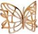 Wide Animal Themed Multicolor Crystal Gold Butterfly Bangle Bracelet