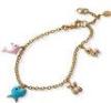 Charm Animal Themed Multicolor Gold Plated Animal Charm Chain Bracelet