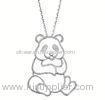 Animal Themed Cute Cubic Zirconia Panda Necklace of Sterling Silver