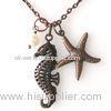 Ocean Style Animal Themed Jewelry Antique Hippocampus And Starfish Necklace