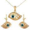 Interchangeable Turkish Style Lady 18k Gold Big Evil Eye Women Jewelry Sets