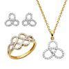 Sterling Silver Ladies Jewelry Sets Two-tone Plating Bride Jewelry Sets