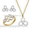 Sterling Silver Ladies Jewelry Sets Two-tone Plating Bride Jewelry Sets