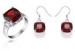 Custom Silver Ladies Jewelry Sets Ruby Diamond engagement Jewelry Sets