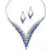 Crystal Bridal Collar Rhodium plating Ladies Jewelry Sets of Sterling silver