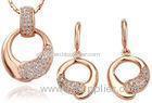 Rose Gold Ladies Jewelry Sets Earrings And Necklace Crystal Jewelry Sets