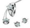 Personalised Fashionable White Gold Cubic Zirconia Bridal Jewelry Sets