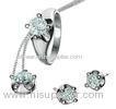 Personalised Fashionable White Gold Cubic Zirconia Bridal Jewelry Sets