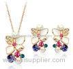 Stylish Gold Fashion Girl Custom Multi Color Zircon Decorative Jewelry Sets