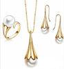 White Pearl Fashion Ladies Jewelry Sets Gold Plated Jewelry Sets