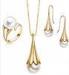 White Pearl Fashion Ladies Jewelry Sets Gold Plated Jewelry Sets