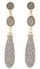 Gold Plated Micro Pave Jewelry Long Pendant Micro Pave Earrings