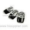 Girls Cute Zebra Stripe French Tip Fake Nails Black Print Tip False Nail