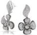 Flower Shaped Micro Pave Jewelry Sterling Silver Micro Pave Diamond Earrings