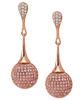 Customized Trendy Rose Gold Globe Micro Pave Earrings for Girl Gift