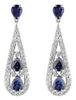 Cubic Zirconia Blue Micro Pave Diamond Micro Pave Wedding Earrings