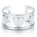 Sterling Silver Personalised Jewellery Women Wide Heart Shaped Bnagle