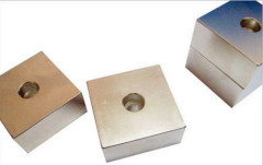 N35 Zinc coated Block Sintered NdFeB Magnets with a hole