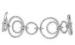 Solid Silver Personalised Jewellery Circle Crystal Rhodoum Plated Bracelet
