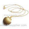 Interchangeable Beautiful Girls Yellow Gold Shell Locket Peandnt Necklace