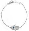 Black String Hamsa Hand JewelrySterling Silver Hand and Blue Eye Bracelet