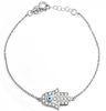 Black String Hamsa Hand JewelrySterling Silver Hand and Blue Eye Bracelet
