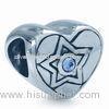 Heart Shaped Bead Charm 925 Sterling Silver With Star Bead For Necklace
