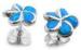 Fashionable Woman Silver Hawaiian Jewelry , Blue Opal Plumeria Earring Stud