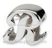 Fancy Bead Charm Sterling Silver Letter R / I / H / N Bracelet Bead