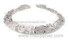 Bridal Fashion Sterling Silver Hawaiian Jewelry Engraved Flower Bracelet