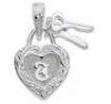 Girls Lover 925 Silver Hawaiian Jewelry , Heart Lock And Key Hawaiian Pendant