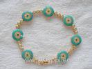 Fashion Middle Eastern Evil Eye Jewelry Gold Bracelet With Blue Enamel