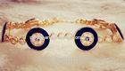 For Women And Men Evil Eye Jewelry Gold 7inch Evil Eye Bracelet Dark Blue