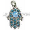 Fatima Hamsa Hand Jewelry Blue Bead Hamsa Fine Jewelry Pendant