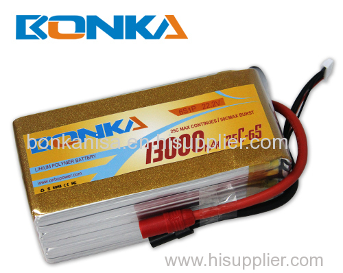 Bonka-13000mah-6S1P-25C muticopter lipo battery