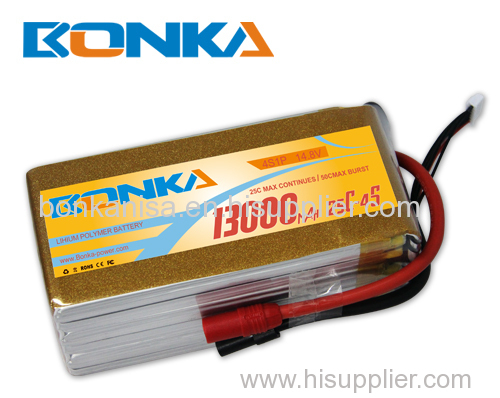 Bonka-13000mah-4S1P-25C muticopter lipo battery