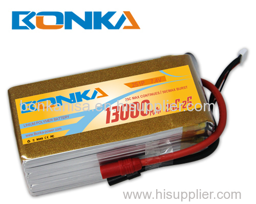 Bonka-13000mah-2S1P-25C muticopter lipo battery