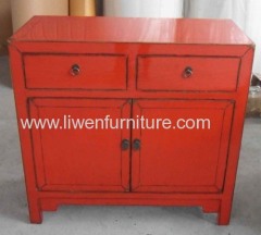 old cabinet with painting