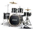 Classic Black Standard 5 Piece Acoustic Drum Set / Percussion Kit With Cymbals