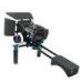 Small Black Camera Shoulder Rig Video Double-Handle system Compatible With 15mm Rod