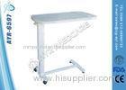 Height Adjustable Hospital Bed Accessories ABS Over The Bed Table With Wheels