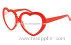 Customized Plastic Diffraction Glasses With Heart Shape Red Frame
