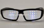 Promotional Plastic Diffraction Grating Film Glasses With Black Frame
